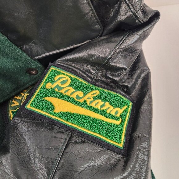 Vtg Car Club Canada Womens Bomber Jacket Packard Ocean West Leather Wool - Picture 14 of 16